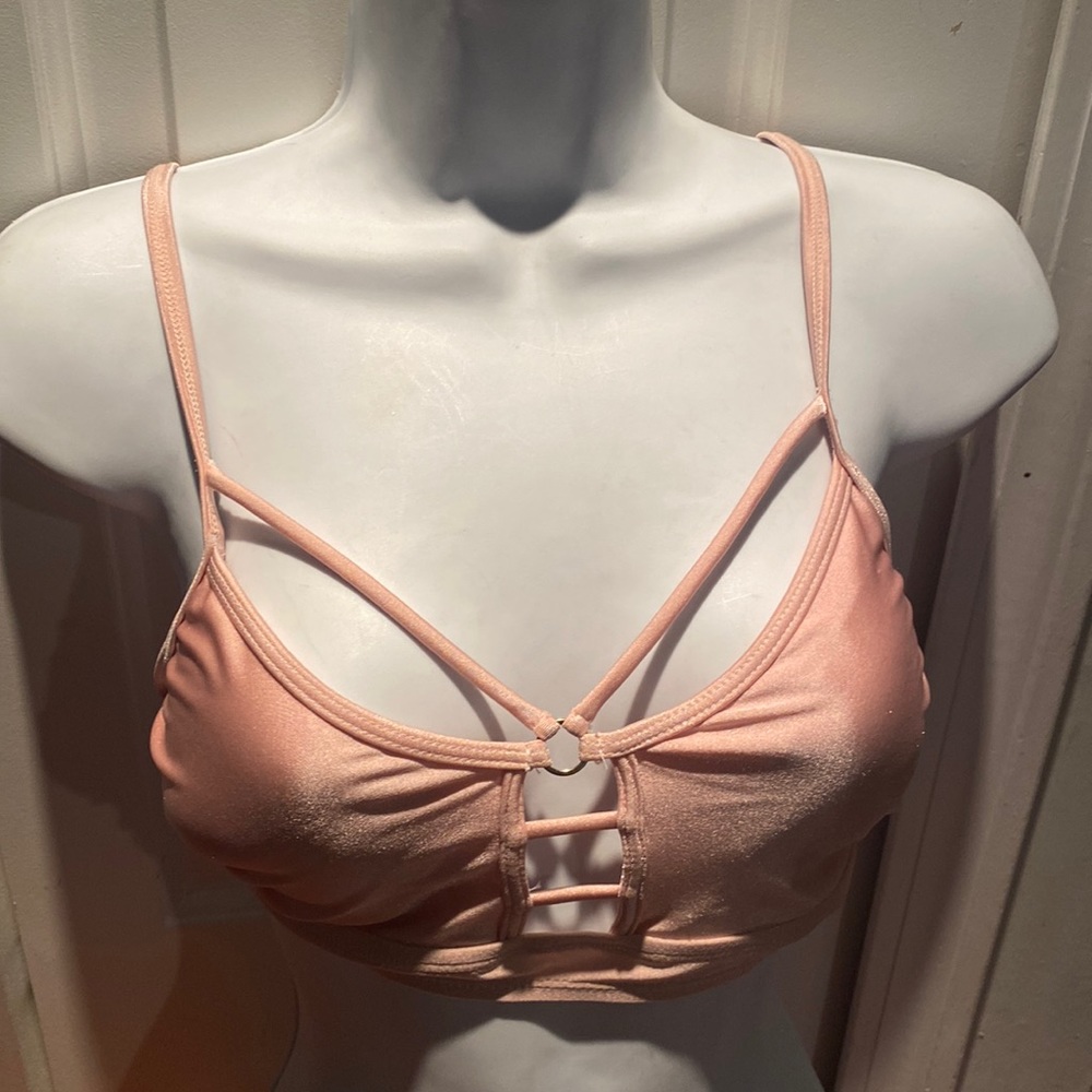 Hula Honey Pink Halter Bikini Top Swimsuit Separates large 4/25